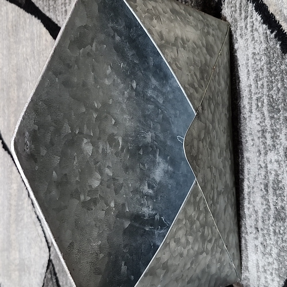 GALVANIZED METAL ENVELOPE POCKET WALL HANG DECOR MAIL ORGANIZER